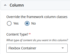 select flexbox container component