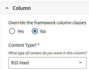 select rss feed component