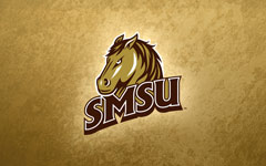 Gold wallpaper with mustang logo