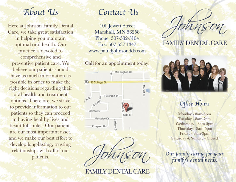 Johnson Family Dental Care Brochure Inside