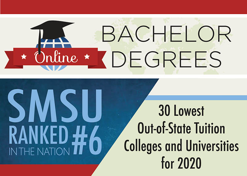 Online Bachelor Degrees - SMSU Ranked #6 in the Nation - 30 Lowest Out-of-State Tuition Colleges and Universities for 2020