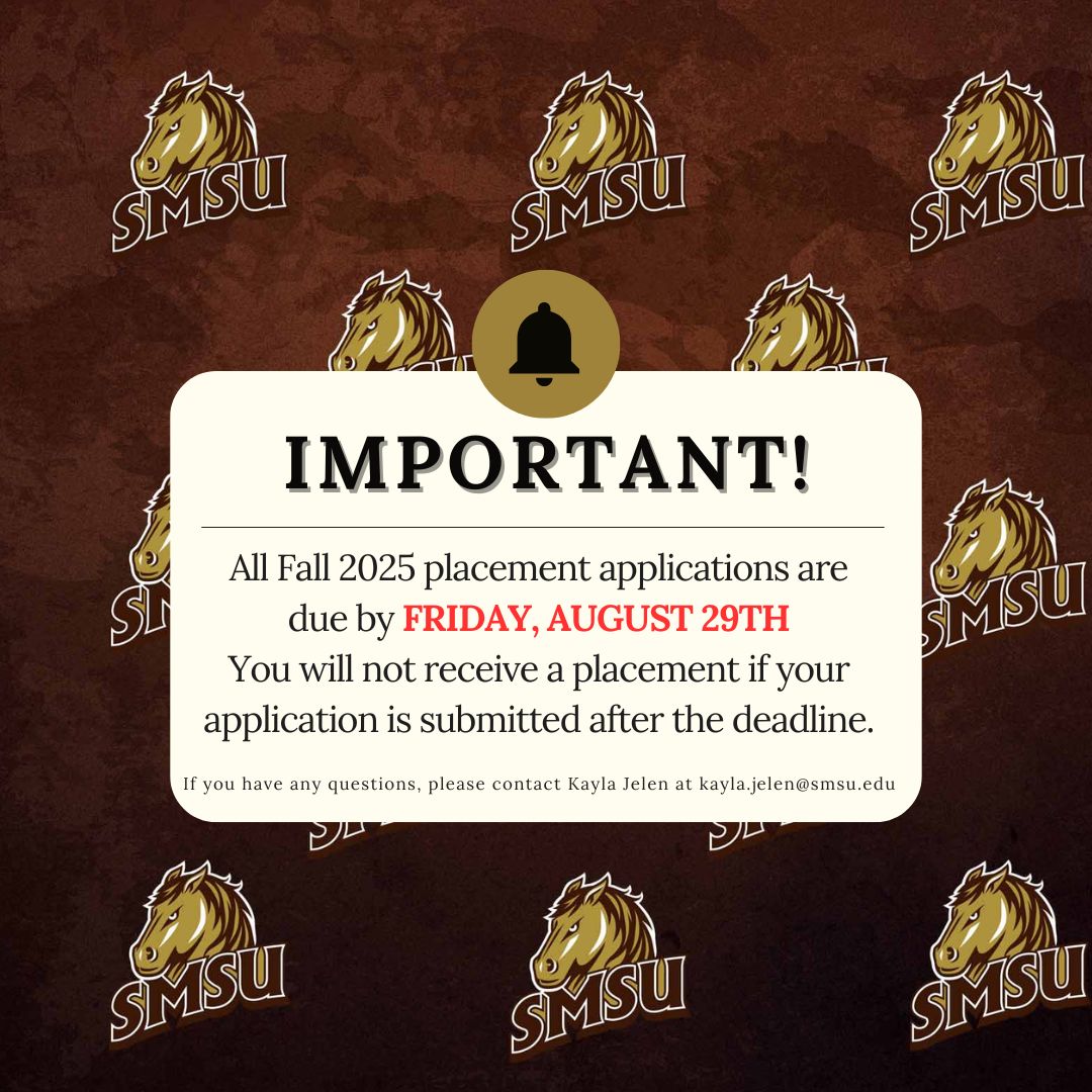 Placement Applications are due August 29, 2025