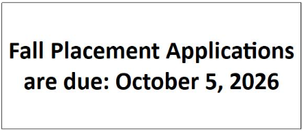 Placements are due October 5