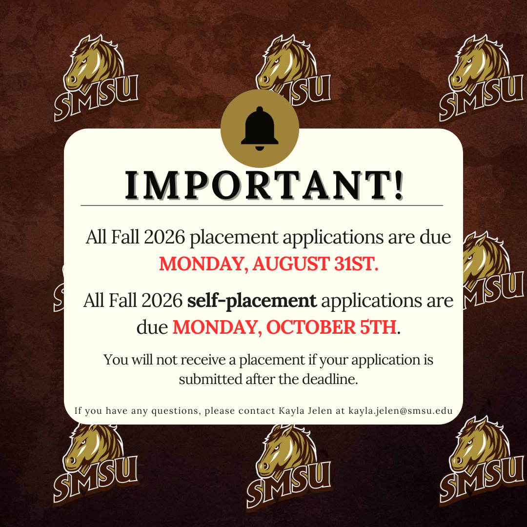 Placements are due August 31st