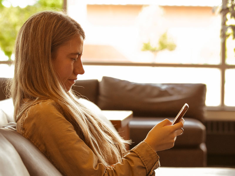 Photo of student viewing a website