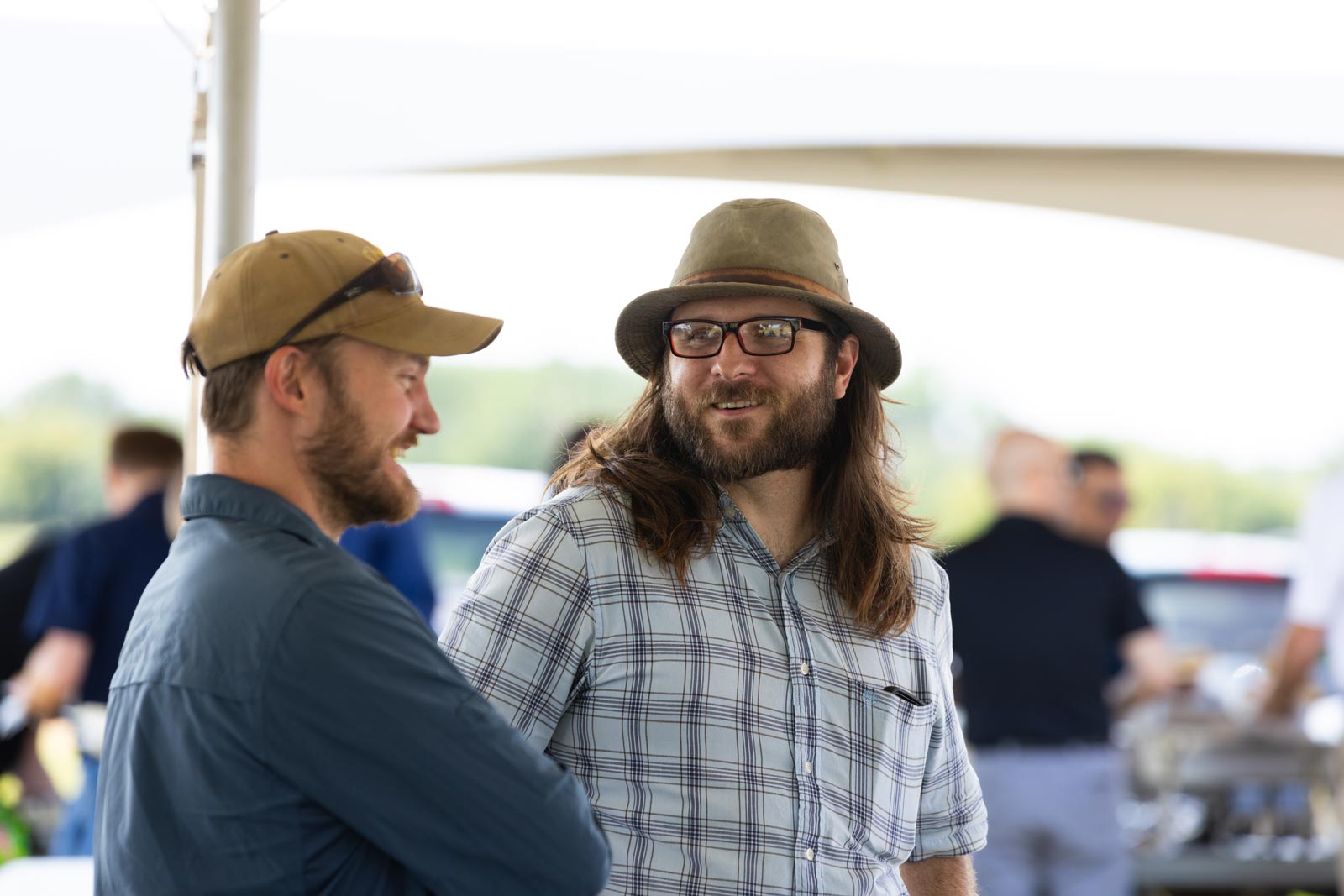 Two people smiling