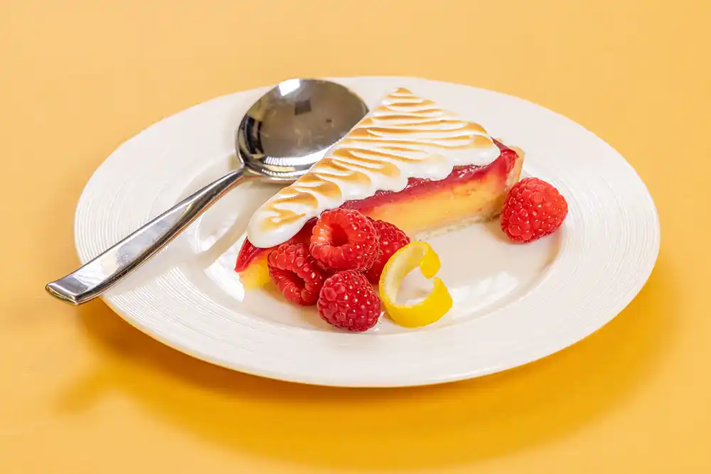 Lemon Raspberry and Meringue Tart