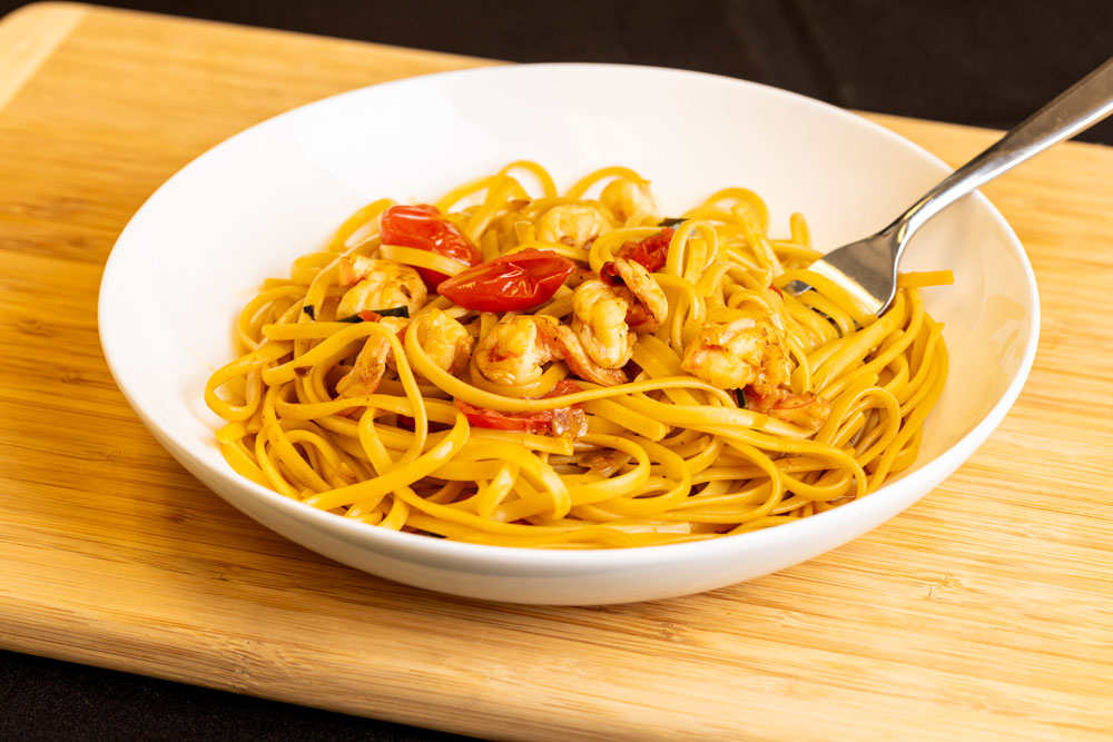 tom yum prawn linguine