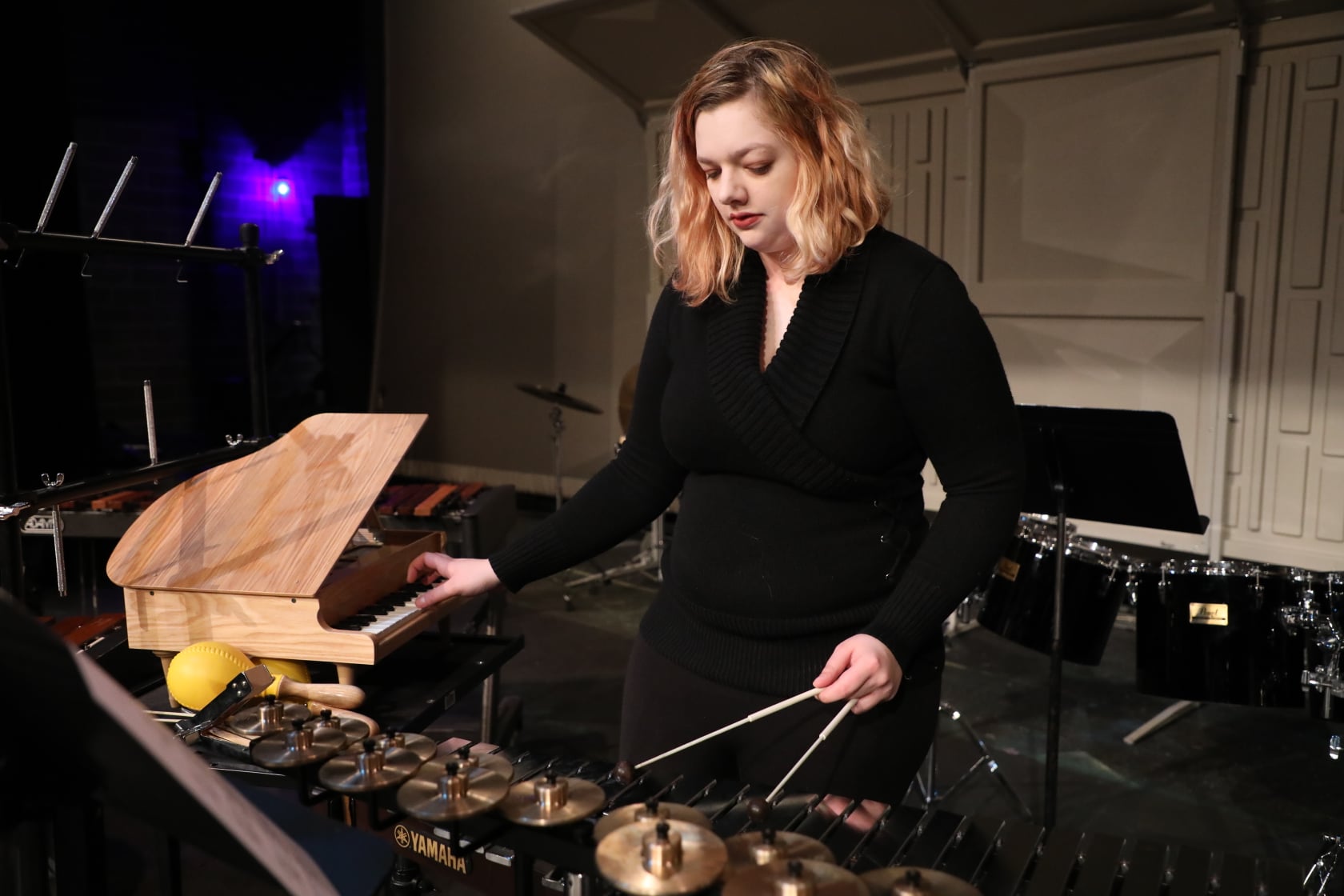 Chamber Winds percussionist performing