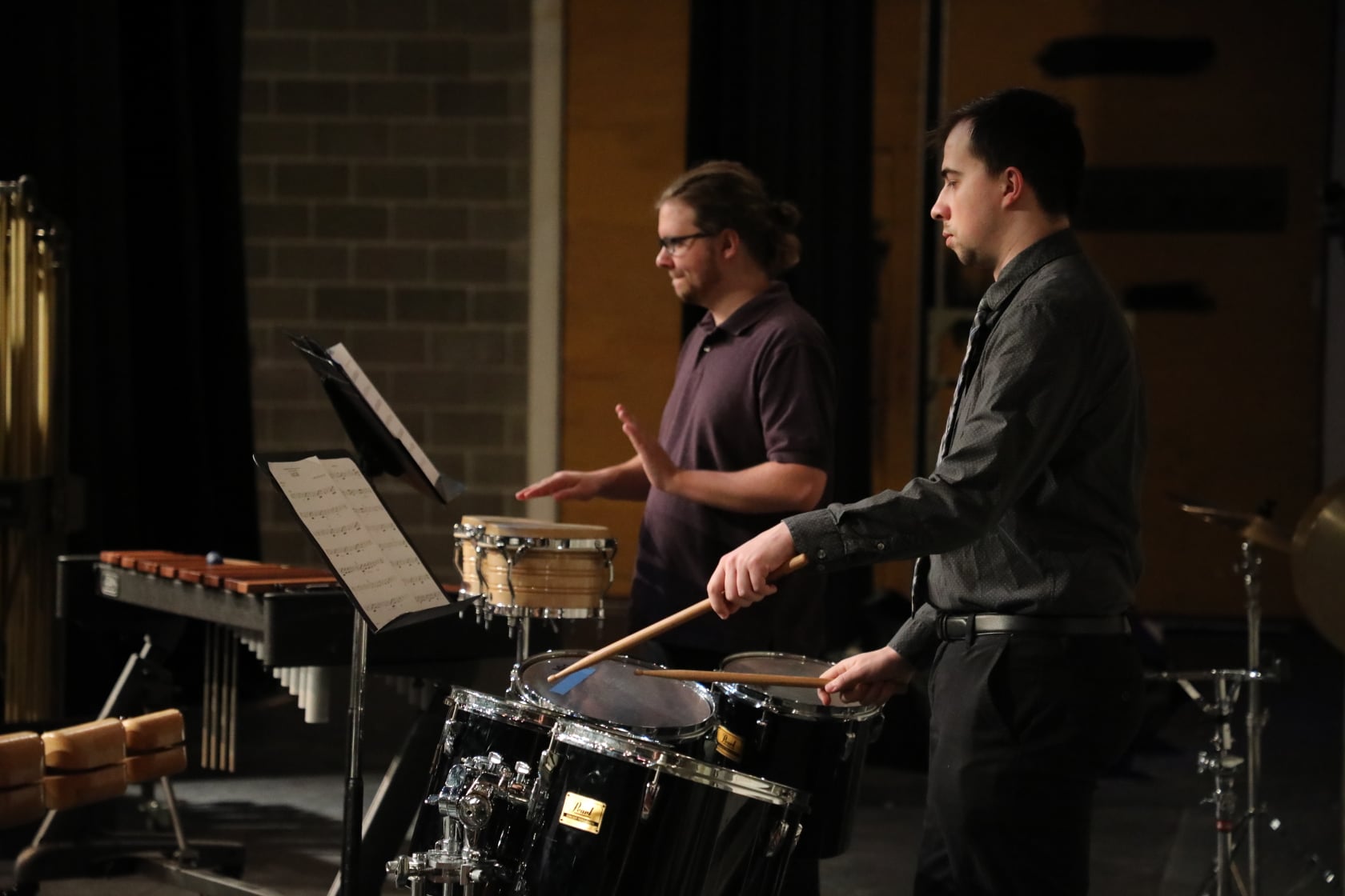 Chamber Winds percussionists performing
