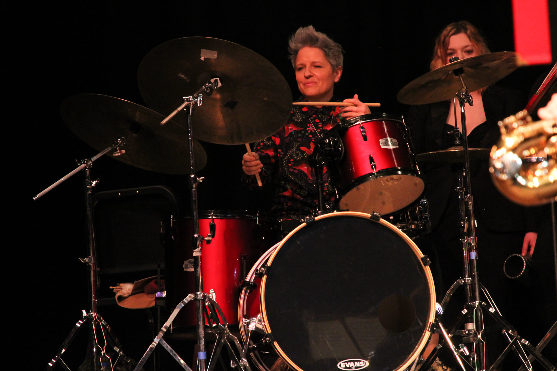 Allison Miller playing with the SMSU Jazz Ensemble