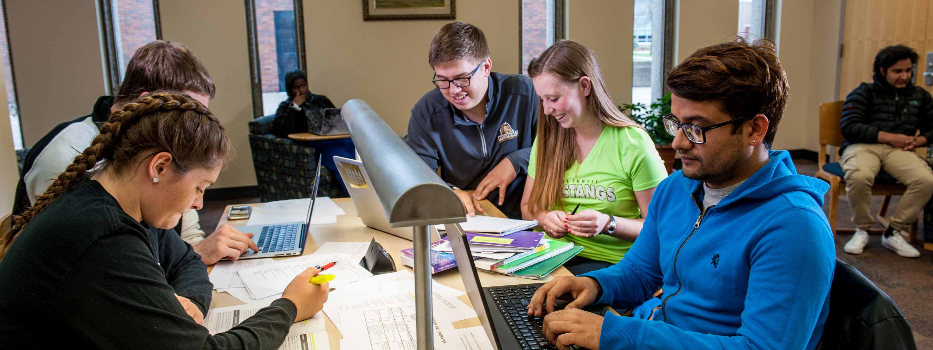 Student Studying in the Student Center