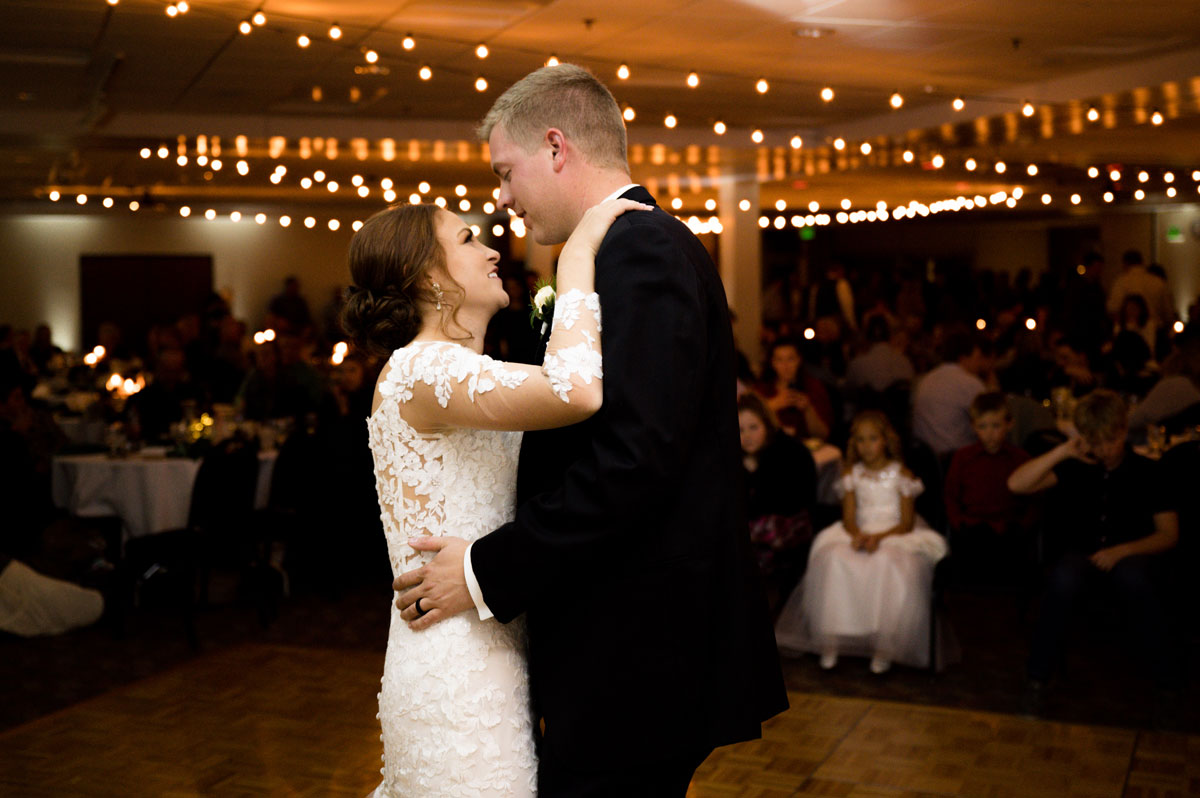 bride and groom first dance