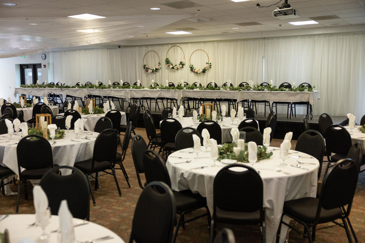 room set up with head table