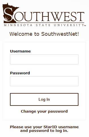 Screenshot of the Log In site