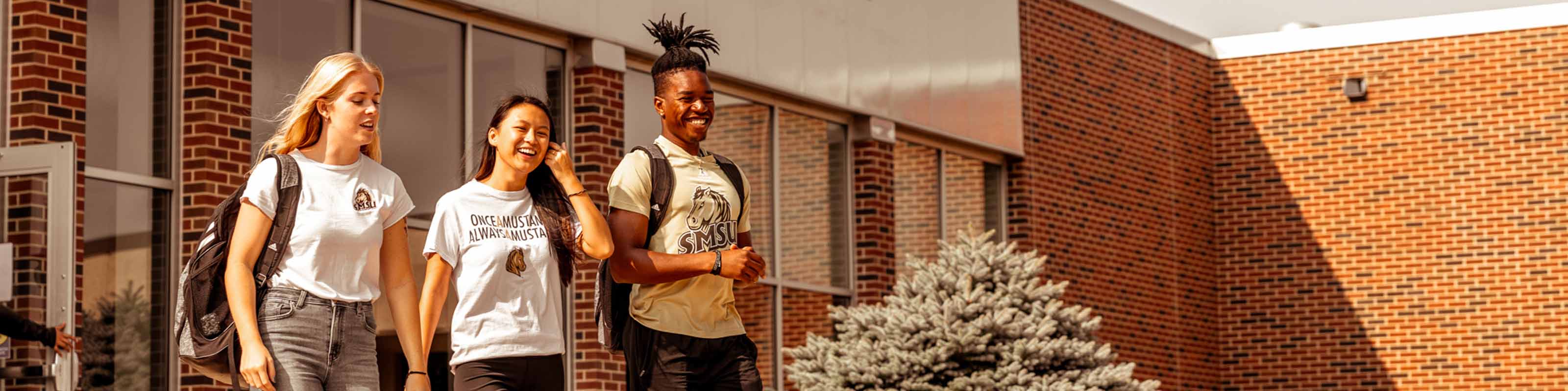 Students walking on campus