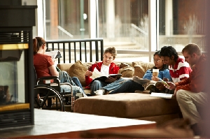 Photo of students in the Student Center