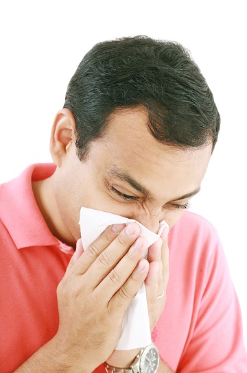 Person using a tissue