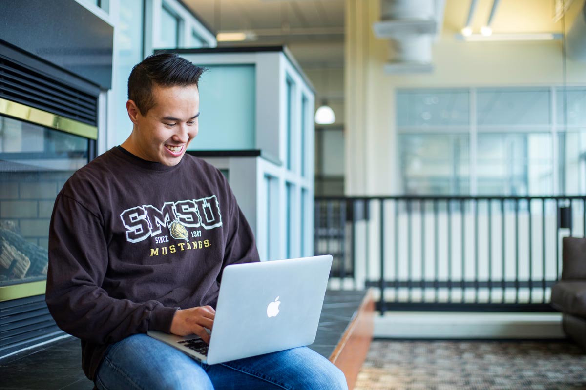 student on a laptop