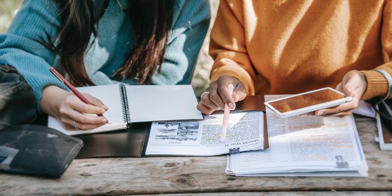 Women studying