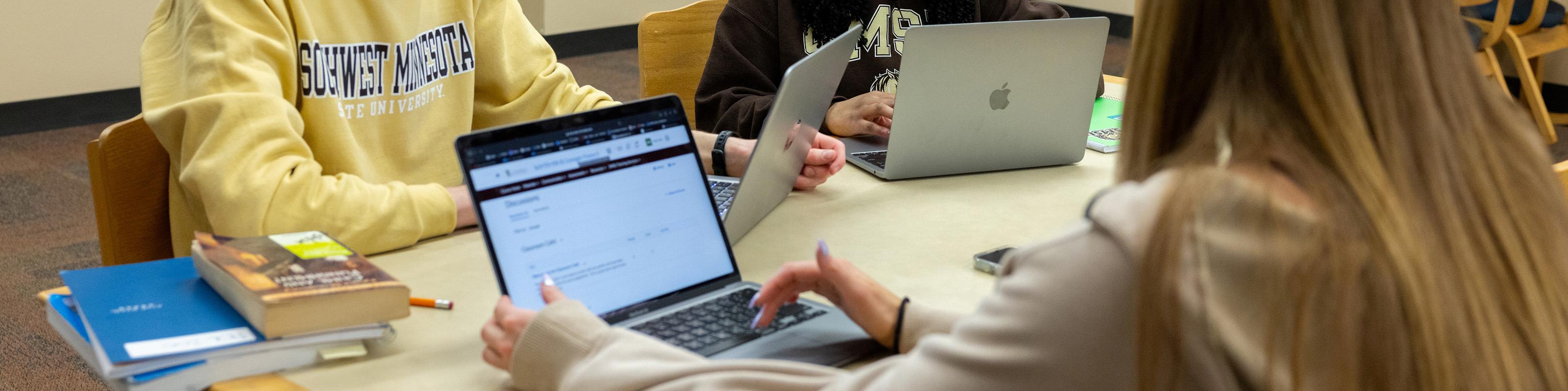 Students using laptops