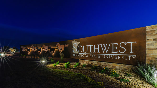 Entrance Sign at Night