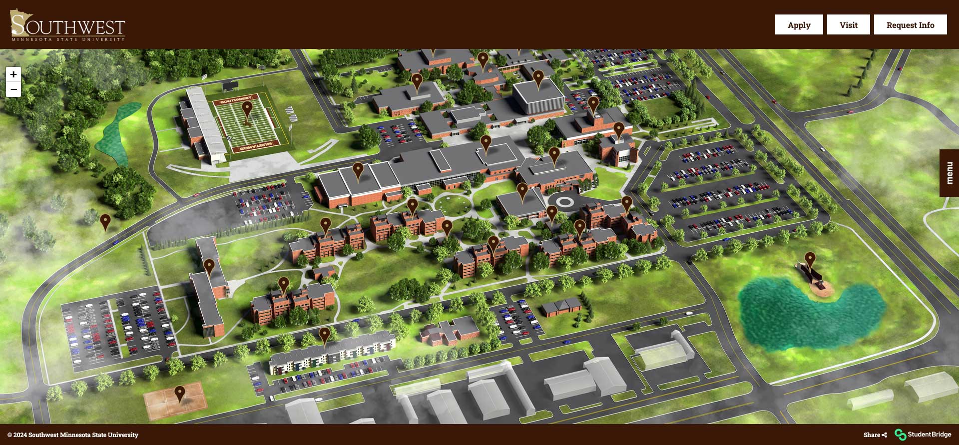 Screenshot of the virtual interactive map