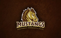 Brown wallpaper with mustang logo