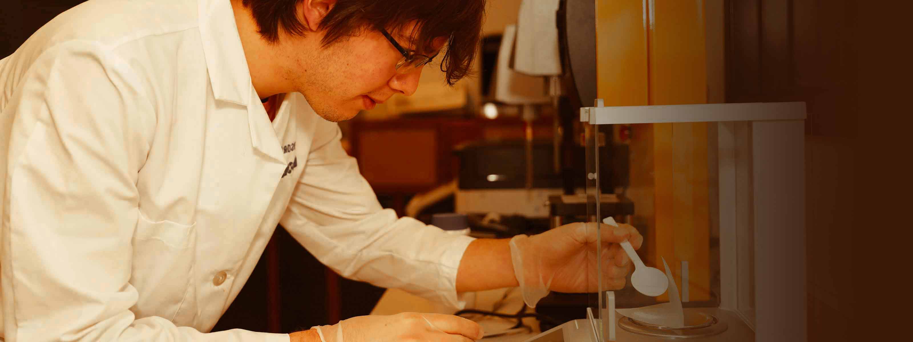 Student in a food lab