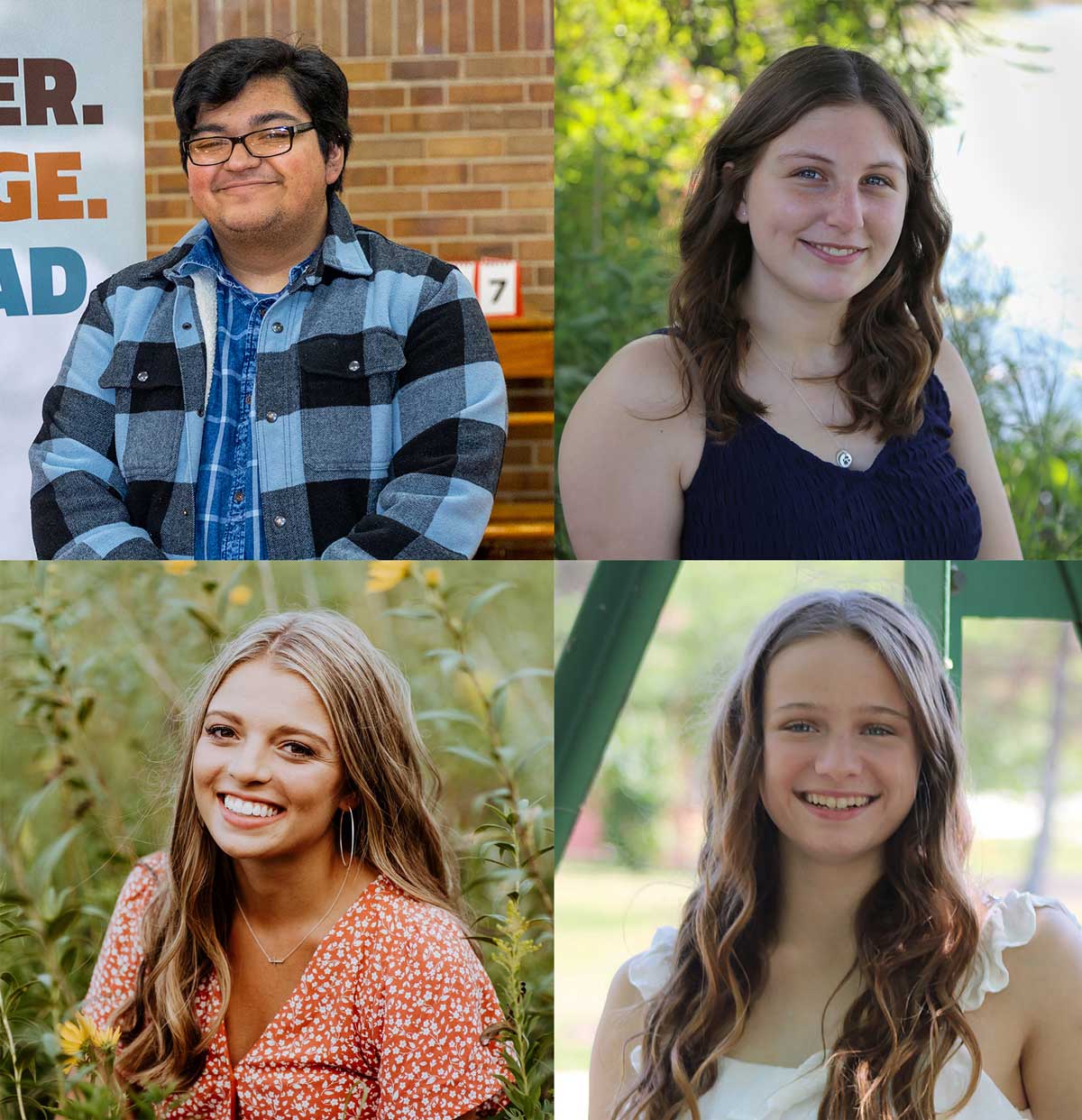 Top left: Aaron Rojas; top right: Halle Egge; bottom left: Jordan Hausmann; bottom right: Olivia Blaskey