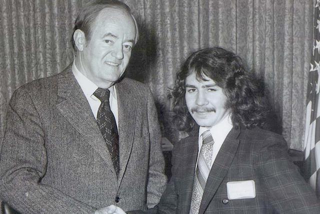 Russ Stanton with Hubert Humphrey, c.1971