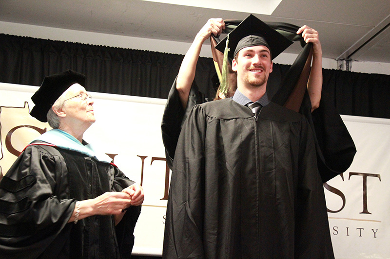 Graduate Student at SMSU's Hooding Ceremony