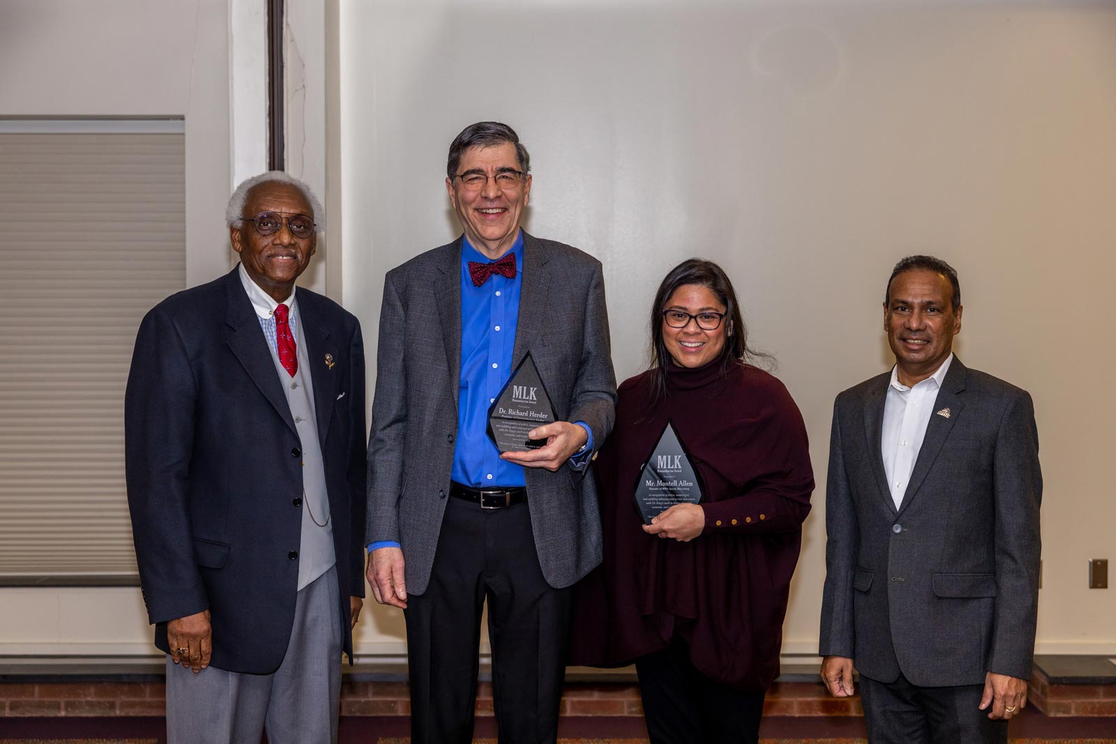 Dr. Leslie McLemore, Dr. Rick Herder, Jasmine Allen, and President Kumara Jayasuriya