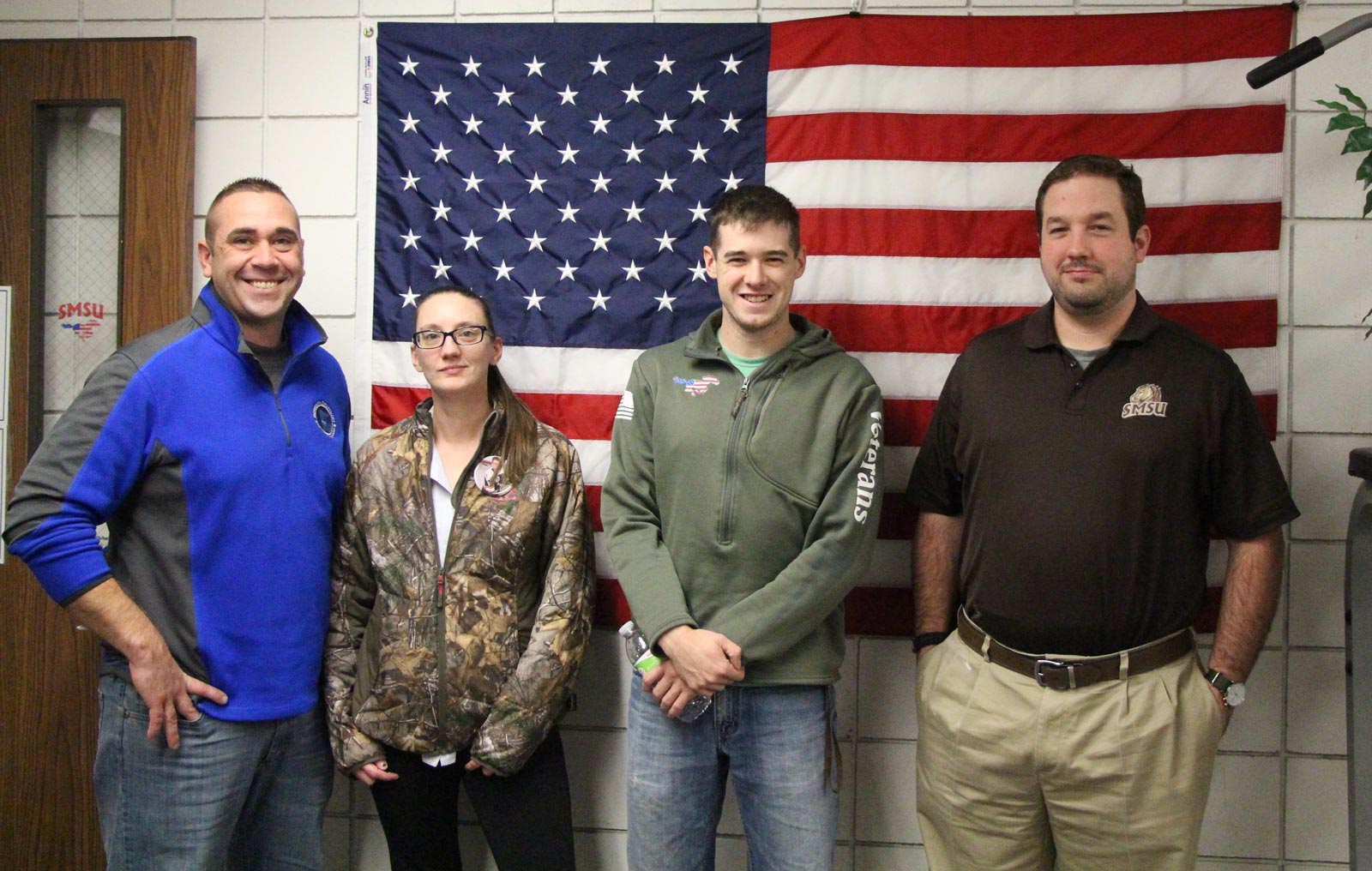 From left: Justin Guggisberg, and Veteran's Club members Ottena Pfannschmidt, John Irwin and Joseph Schmitt