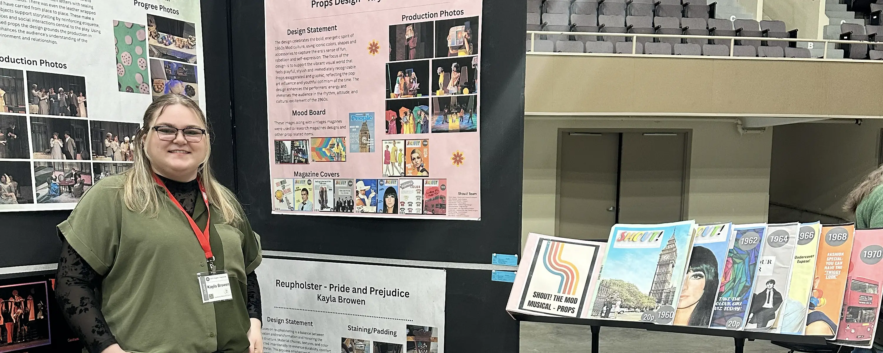 student presenting undergraduate research poster at conference